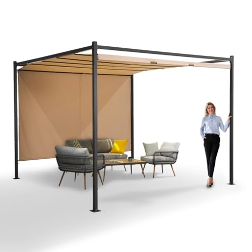 Grindi - Garten Pergola Pavillon Terrassendach - Naxos 3x3m - wasserdichtes & stabiles Sonnenschutz für Terrasse und Freistehender, Carport-Pavillon, Grillpavillon, Markise als Vordach für Haustür