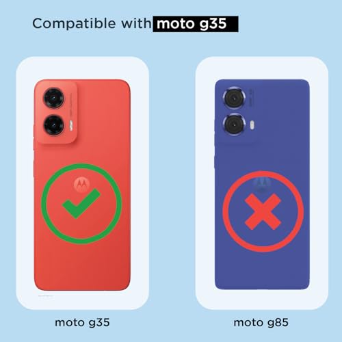 Image of Amazon Basics Back Cover for Motorola Moto G35 5G Mag-Safe Shockproof PC + TPU Protective Case Magnetic Support Bumper Case (Transparent Mag-Safe)