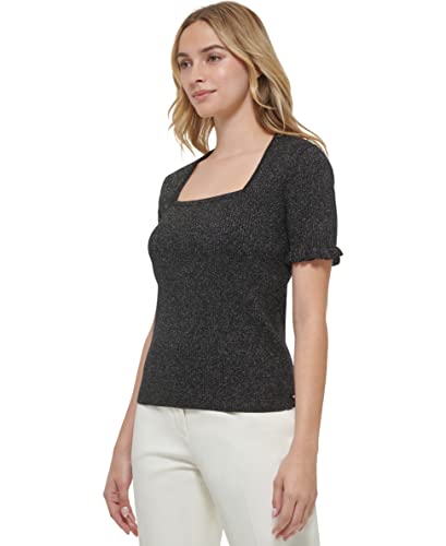 Tommy Hilfiger Women's Shimmer Lurex Square Neck Sweater3