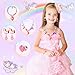 Jewelry Toys for Girls, Classic Unicorn Mermaid Frozen Themed Necklaces Bracelets Rings Earrings Set for Princess Dress Up Pretend Play, Toddler Costume Jewelry, Little Girls Christmas Birthday Gifts