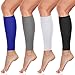 4 Pairs Calf Compression Sleeve Leg Compression Sock Calf and Shin Support Relieve Calf Pain for Men Women Youth for Running, Cycling, Walking (Black, White, Gray, Blue,X-large)