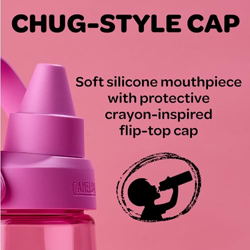 Image of CamelBak Crayola Chug Water Bottle for Everyday Hydration, Tritan Renew Design with Chug Lid, 25oz, Cherry Red