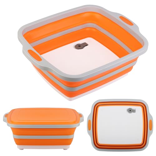 Collapsible-Cutting-Board-with-Container-Foldable-Camping-Sink-with-Colander-BBQ-Prep-Tub-with-Lid-Multifunction-Dish-Basin-for-Kitchen-Bowl-Vegetable-and-Fruit-211-Gal8L-Storage-Basket