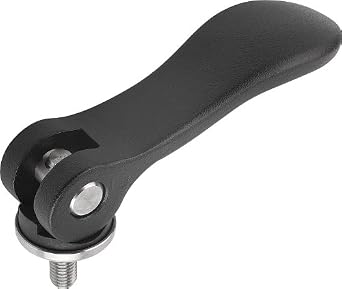 Kipp 04232-101105X20 Cam Levers with M5 External Thread, Metric, Steel Surface Finish, 20 mm Screw Length, Size 1