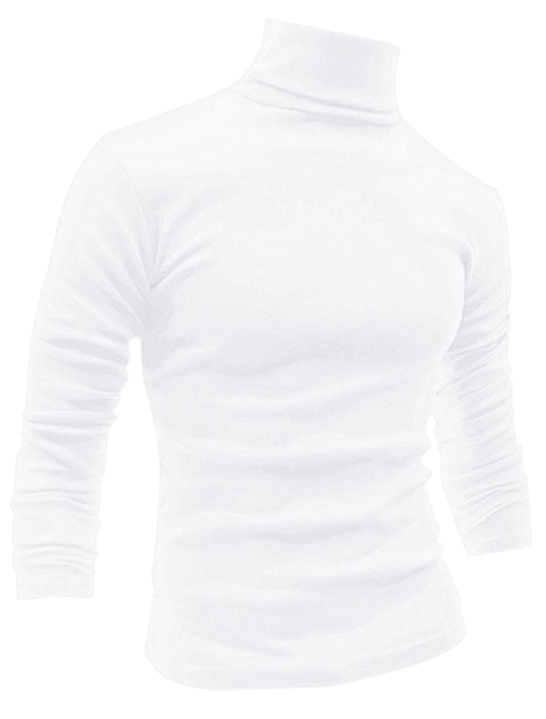 uxcell Men's Turtleneck Top Slim Fit Long Sleeve Pullover Turtle Neck Shirt