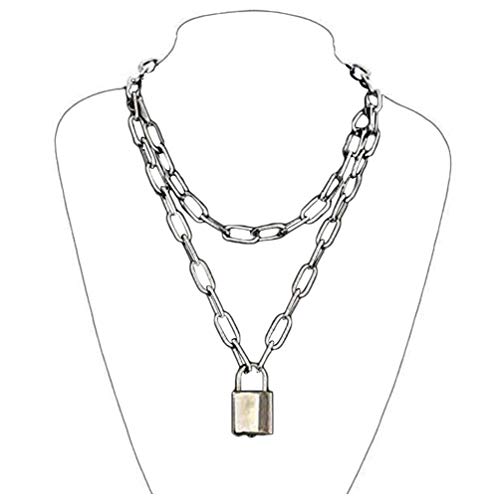 CIBIRICH Chunky Necklaces for women Punk Chain Silver Statement Collar Necklace