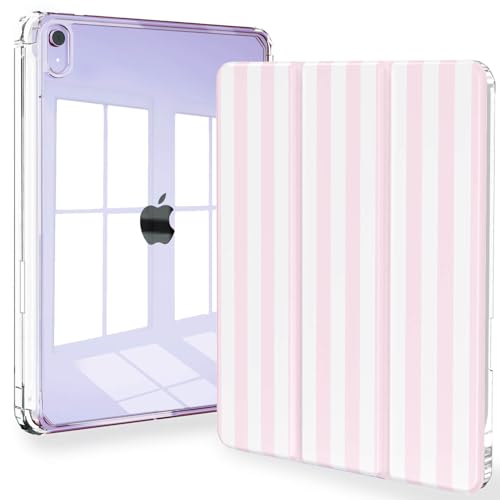 Étui iPad mini 7 2024 ultra fin trois volets avec mise en veille automatique rose
