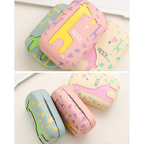 Healifty Mini estojo de lentes de contato para viagem com desenho animado para lentes de veado caixa
