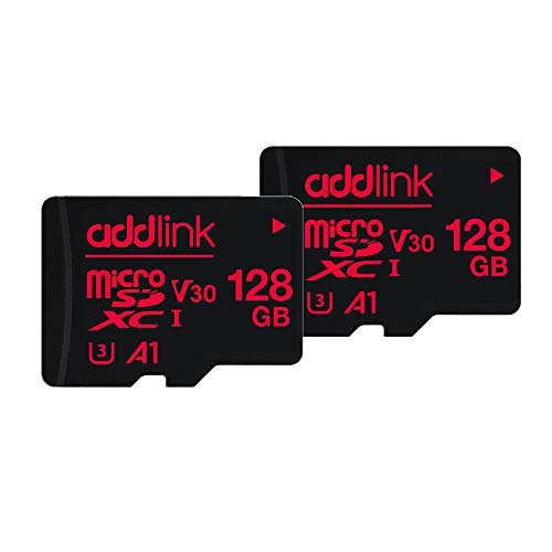 addlink 128GB 2-Pack Micro SD Card, MicroSDXC Memory Card for Nintendo-Switch 100MB s, 4K Video Recording, GoPro, Dash Cam, Security Camera, UHS-I A1 U3 V30 Class 10