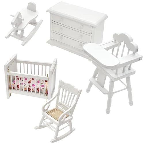 Meubles maison poupée bois sécurisé | Mobilier miniature 1 12 sans danger pour bébé
