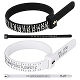 Ring Sizer Measuring Tool, 4 Pcs Reusable Ring Measurement Tool, Plastic Mens Womens Ring Measure for Fingers, 2 Pcs US Size (1-17, Black), 2 Pcs UK Size (A-Z, White), by UUBAAR