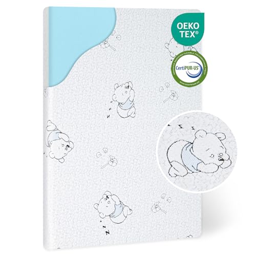 Image of Pack and Play Mattress 38 inch x 26 inch, Gel Memory Foam Pack N Play Mattresses Pad with Ultra-Soft Jacquard Cover, Portable Dual-Sided Mattress for Pack n Play, Breathable & Machine Washable