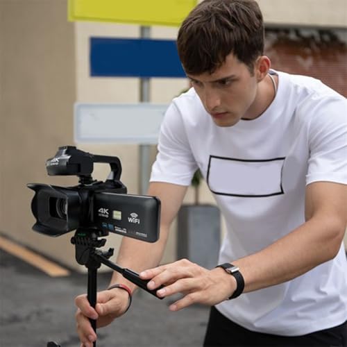Caméra d'enregistrement vidéo 4K avec caméscope 64MP et écran tactile de 4 pouces - 6