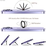 4 Pcs Cell Phone Ring Holder Stand – Finger Ring for Phone Case with Free Rotation 360° Kickstand, Acrylic Build 1.37", Adjustable View Angle – Clear Grip for Secure Hold & Easy Setup