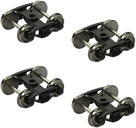 4pcs HO Scale 1:87 Model Trains Bogies with 33" DC Metal Wheels (Style B)