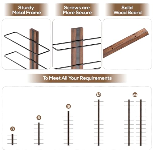 B4Life Wine Rack Wall Mounted,Wall mounted wine rack, Wall Wine Rack for 9 Wine Bottles Wood Wine Racks for Wall, Wine Holder Wall Mounted Wine Bottle Racks for Kitchen,Dining Room,Bar