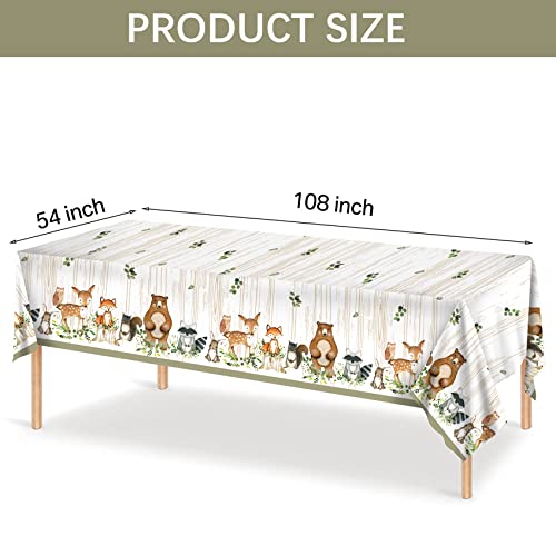 Yara Woodland Tablecloth & Sage Green Baby Shower Plates, Cup & Napkins Bundle! #TOP2