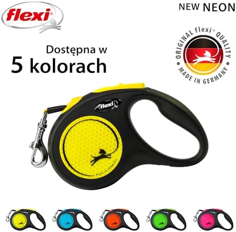 Flexi 4000498023518 Smycz Zwijana, 5 m, Żółta