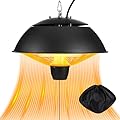 Glooglitter Hanging Patio Heater 1500w Outdoor/Indoor Electric Infrared Hanging Ceiling Heater with Storage Bag 3s Fast Heating, Quiet, Adjustable Chain, for Home Porch Gazebo Balcony Garage Studio