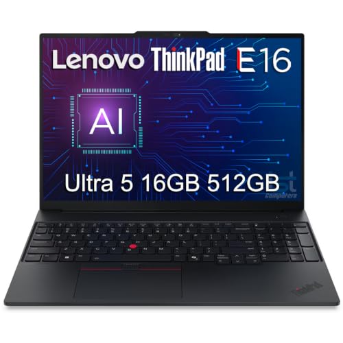 Lenovo ThinkPad E16 Gen 3 Business AI PC �m�[�g�p�\�R�� (16�C���` FHD+ �A���`�O���A�AIntel 12-Core Ultra 5 225U (> i7-1365U)�A16GB DDR5 RAM�A512GB 