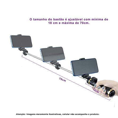 Bastão De Selfie Mini Tripé 2 x 1 Sou Foto com Controle Bluetooth BPC-002