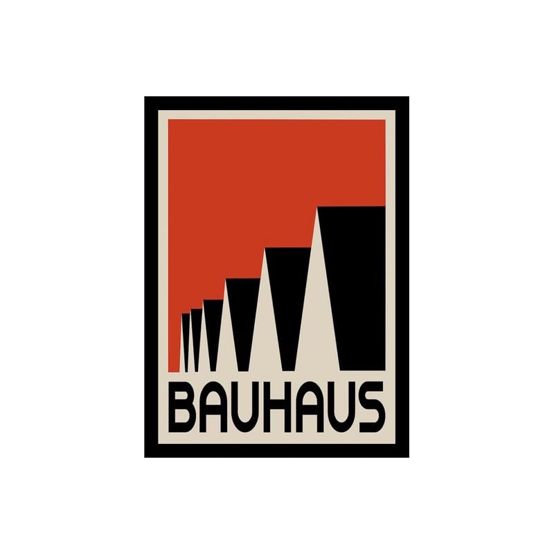 Image of BLINKART Vintage Bauhaus Retro Geometric Aesthetic Poster Gallery | Colorful Wrap Framed For Home Office Studio Living Room Modern Art Studio Decoration Abstract Shapes | (d151) | 13x10 Inch