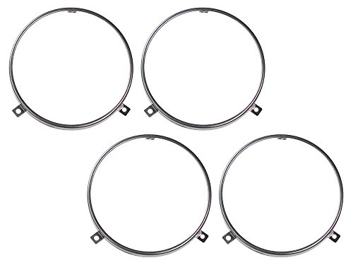 Headlight Bulb Rings Retainers Set of 4 1967-70 Galaxie Fairlane 1967-72 Cougar Thunderbird LH or RH (EBC7AZ-13015ST)