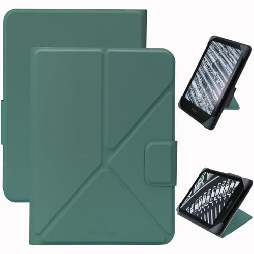 Funda Universal para 7'' Kindle Colorsoft Signature Edition 2024/7'' Paperwhite 2024/6.8'' Paperwhite 2021, Suave Cuero PU Cubierta de Folio   Verde