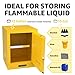 16 Gallon Flammable Storage Cabinet 20'' x 23.5'' x 20'' Fire Cabinets, Alloy Steel Flammable Liquid Storage Cabinet with ESD Grounding Cable and Adjustable Shelf for Industrial Garage Home Safety Use