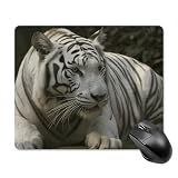 Tappetino per mouse divertente con tigre bianca del Bengala per donne e uomini, grazioso tappetino per mouse per scrivania, base in gomma antiscivolo, piccolo tappetino per mouse da gioco, portatile