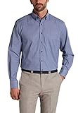 eterna Langarm Hemd Comfort Fit Twill kariert, Blau, 48