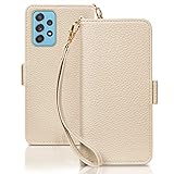 SZJAMIE Galaxy A52 5G ケース 手帳型 おしゃれ SC-53B 手帳型ケース かわいい SC53B スマホケース 軽量 可愛い カバー ぎゃらくしー a52 携帯ケース 人気 耐衝撃 防水 カード収納 財布型 お洒落 シンプル 全面保護 ブランド 横置きスタンド機能 ストラップ付き (Galaxy A52 5G/SC-53B対応,ベージュ)