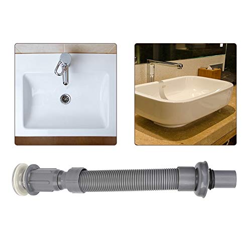 Regun Metal Drain Pipe,Grey Bathroom Universal Wash Basin Sink Drain Pipe S-Tube Down Waste Pipe ...