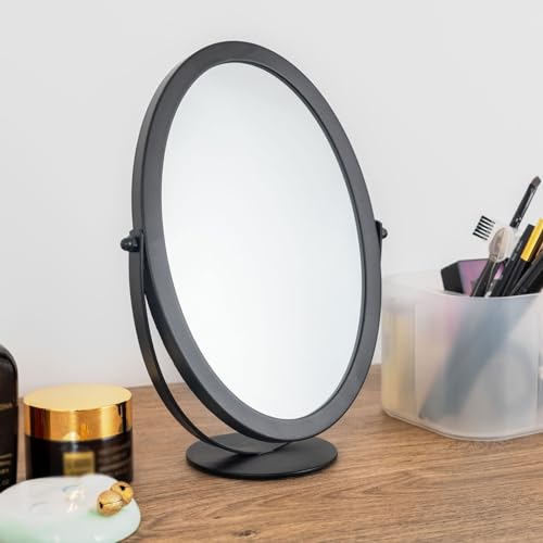 Espejo de maquillaje ajustable con soporte independiente y estructura de hierro 6