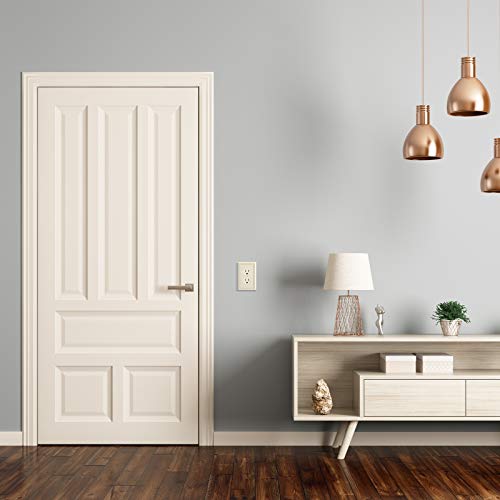 Image of Henne Bery Sunken Pearls Heavy Duty Decorative Wall Plate Switch Plate Outlet Cover, Durable Solid Zinc Alloy (Single Duplex 2PK, Light Almond)