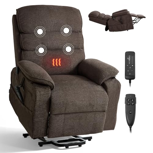 VEVOR Fauteuil Releveur Électrique, Double Moteur, Fauteuil de Relaxation avec Fonction Chauffante et Massage, pour Personnes Âgées, Télécommande et...