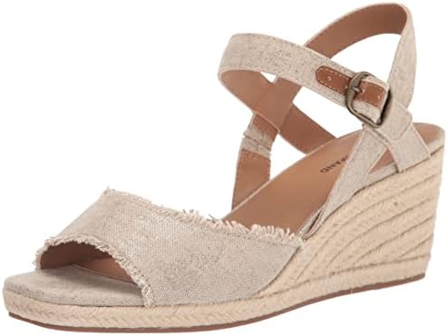 Lucky Brand Women's Mindra Espadrille Wedge Sandal, Natural/plat, 8.5