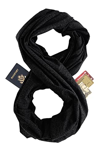 Zero-Grid-Infinity-Travel-Scarf-Loop-with-Hidden-Zipper-Pockets-for-Passport-Phone-Cash-Cards Zero Grid Infinity Travel Scarf Loop with Hidden Zipper Pockets for Passport, Phone, Cash, Cards - Image 1
