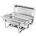 ZENY 4 Packs Chafing Dish Buffet Set, 8 Quart Stainless Steel Buffet Servers and Warmers for Party Catering, Complete Chafer Set with Water Pan, Chafing Fuel Holder