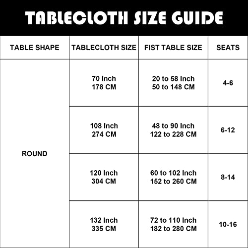 Round Tablecloth - 132 Inch Waterproof Tablecloth Stain Resistant Washable Polyester Fabric Table Cloth For Dining Tables, Parties, Wedding And Banquet Decoration, Mediterranean Blue #TOP5