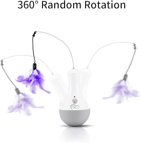 Miniatura 2 de DOEL Juguetes interactivos de plumas para gatos, juguete automático para gatos de interior, juguetes electrónicos de ejercicio para gatos, regalo