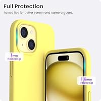 ORNARTO für iPhone 15 Hülle aus Silikon 6,1 Zoll - Zitrone Gelb – Ansicht 4