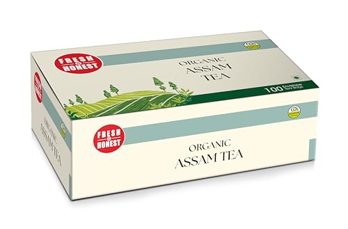 Image of Fresh & Honest Organic Assam Tea | 100 Enveloped Tea Bags | Bold, Aromatic Flavor | Carbon Neutral Certified