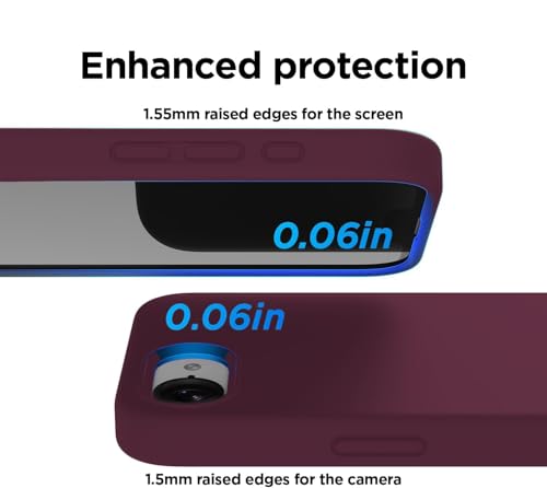 Image of DIZORO Compatible with iPhone 17e / iPhone 16e Case 6.1 inch Liquid Silicone 3 Layers Full Covered Soft Gel Rubber Phone Case,Shockproof Protective Cover with Anti-Scratch Microfiber Lining-Wine Red