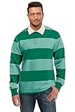 Adult Steve Costume Halloween Mens Polo Shirt Classic Green Striped Long Sleeve Casual Top XXL