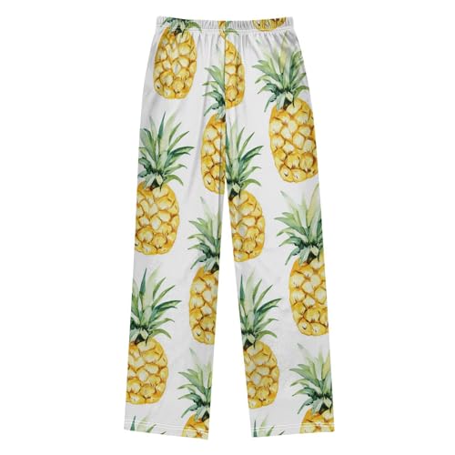 Pajama Bottoms, Pajamas Long Pant Pineapple Lounge Wear Casual Watercolor Fruits Sleep Pants Soft Pjs Sleepwear2