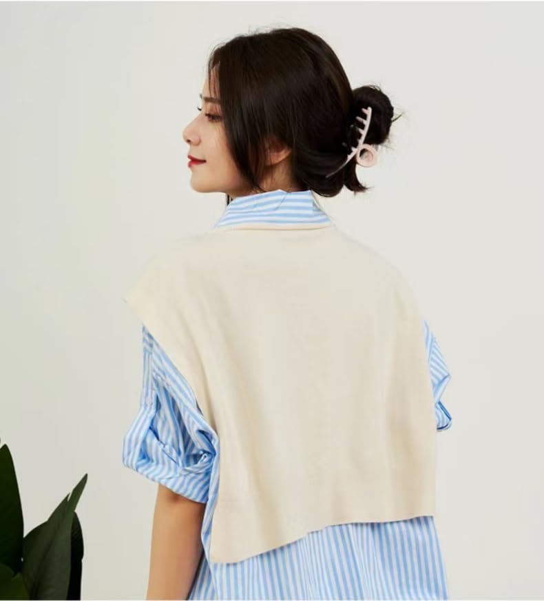 Image of WaJuemy Sweater Shawl Wraps for Women Sweater Knitted Knotted Shawls Travel Casual Scarf Cape Shoulder Tops Fashion Wrap