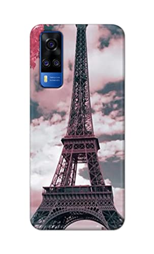 Image of Lovers Famous Place Eiffel Tower in Paris Hard Back Case Cover for Vivo Y51 / Vivo Y51A / Vivo Y31 Back Cover -(J5) VNS2227