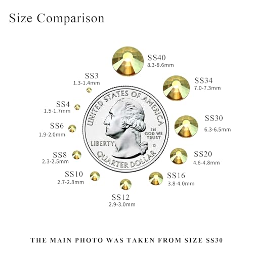 Image of 1440PCS SS3 Crystal Glass Flatback Rhinestones, Round Flat Back Crystal Gems for Nail Art and Craft Clothes, Glue Fix Diamond Stones Metal Sunlight (1.3-1.4mm)