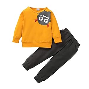 Borlai 2 Stks Outfits Kids Jongens Meisjes Herfst Winter Outfits Sets Cartoon Sweatershirt Lange Mouw Hoodie Sweatshirt…